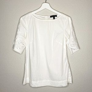 Banana Republic Embroidered Sleeve Top, size XS, white